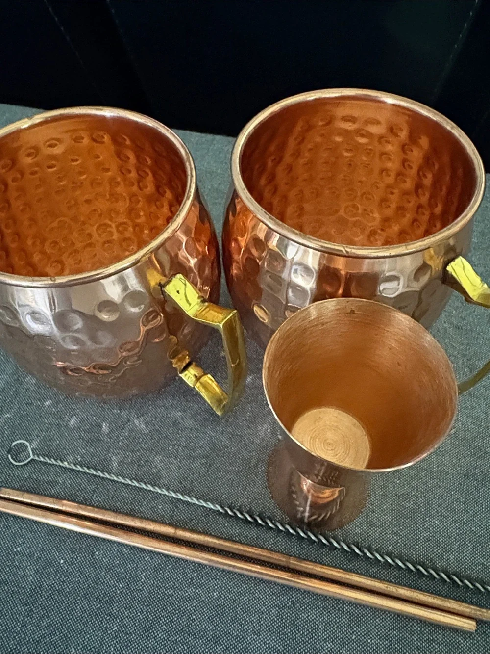 Copper Moscow Mule Mug Set with Jigger and Straws